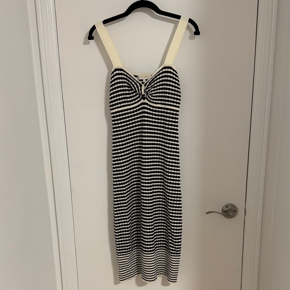 Ramy Brook Black and White Striped Knit Top
